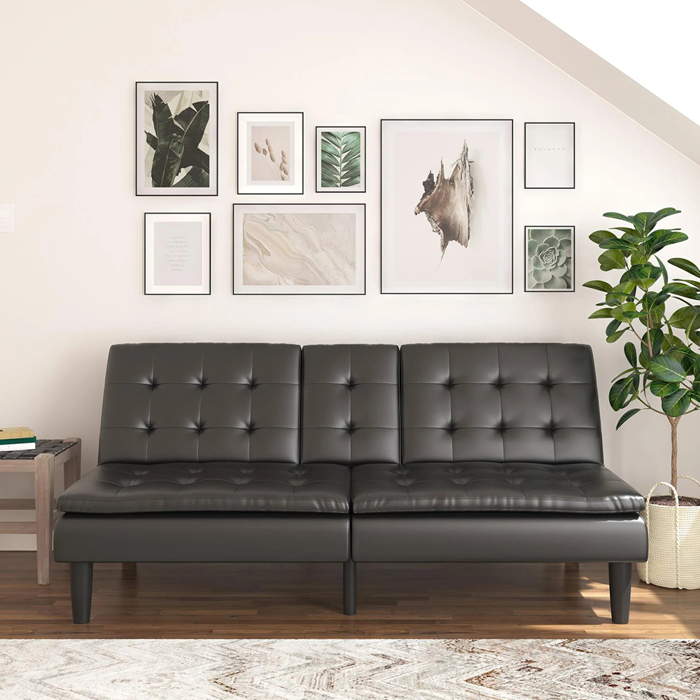 Modern Faux Leather Sofa - تصویر 3