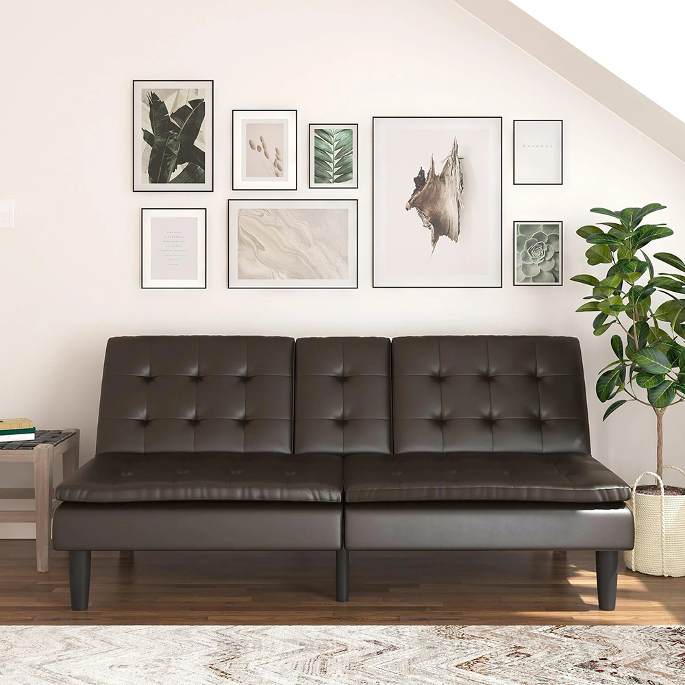 Modern Faux Leather Sofa - تصویر 9